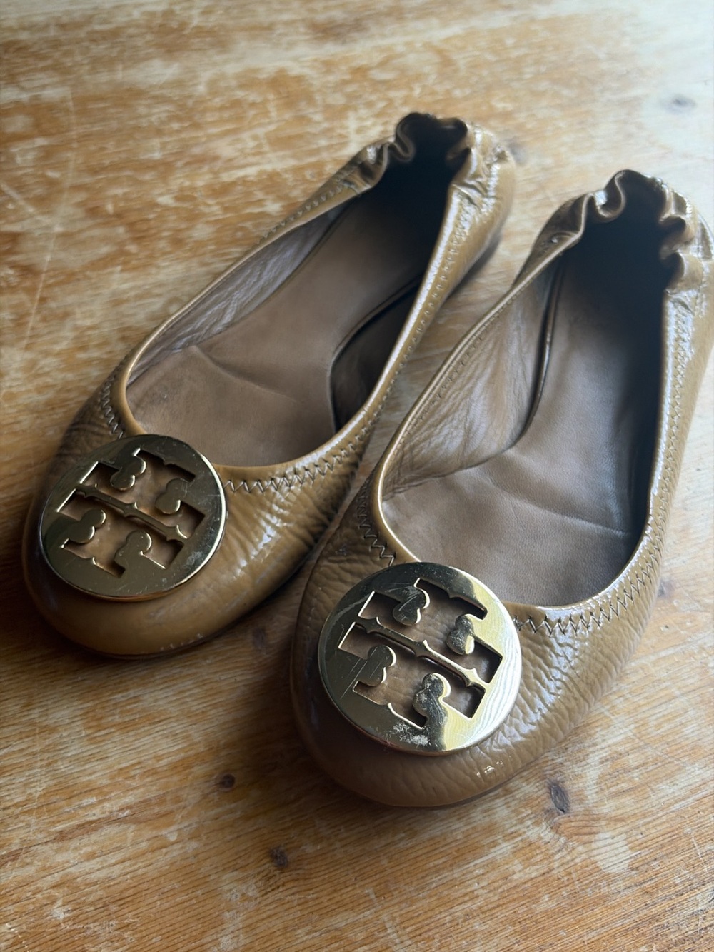 Tory Burch Tan Leather Ballet Flats